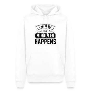 I Am Proof That Miracles Happen Christian - Männer Premium Bio Hoodie - Weiß - Vorne - Nico (187cm)