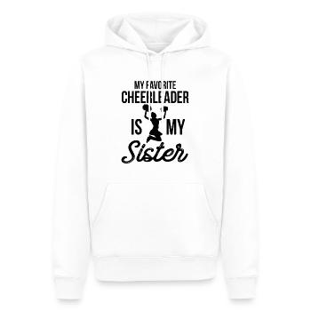Ma pom-pom girl préférée est ma sœur - Sweat à capuche Premium bio Homme - blanc - Devant - Nico (187cm)