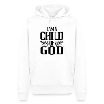 Je suis un enfant de Dieu Chrétien Jésus Religion - Sweat à capuche Premium bio Homme - blanc - Devant - Nico (187cm)