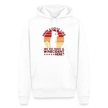 On dirait que nous avons un chat de vin drôle de winecident - Sweat à capuche Premium bio Homme - blanc - Devant - Nico (187cm)