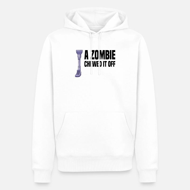 Beinamputierte Amputationsunterstützung - Männer Premium Bio Hoodie - Weiß
