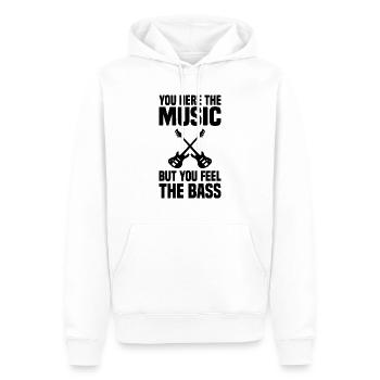 Guitare basse - Sweat à capuche Premium bio Homme - blanc - Devant - Nico (187cm)