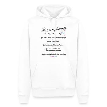 Free Compliments - for you <3 - Männer Premium Bio Hoodie - Weiß - Vorne - Nico (187cm)
