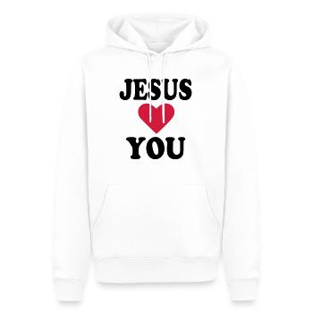 Jesus - Sweat à capuche Premium bio Homme - blanc - Devant - Nico (187cm)