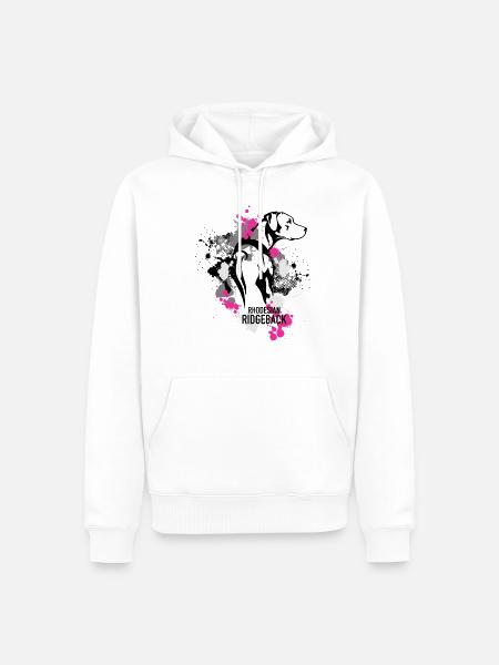 Rhodesian Ridgeback Splash Pink - Männer Premium Bio Hoodie - Weiß