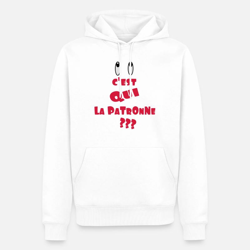 c'est qui LA PATRONNE - Sweat à capuche Premium bio Homme - blanc