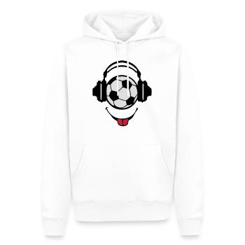 casque headphones football dj smiley1 - Sweat à capuche Premium bio Homme - blanc - Devant - Nico (187cm)
