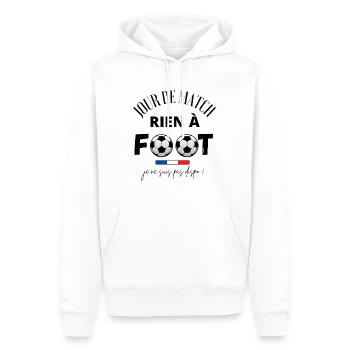 Humour football supporter, jour de match drôle - Sweat à capuche Premium bio Homme - blanc - Devant - Nico (187cm)