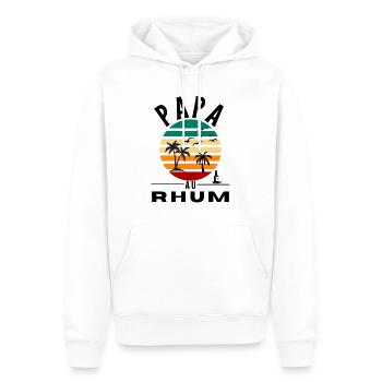 Humour papa au rhum cadeau papa personnalisé - Sweat à capuche Premium bio Homme - blanc - Devant - Nico (187cm)