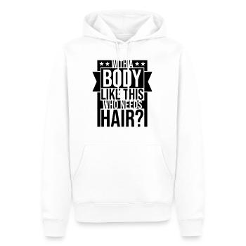 Qui a besoin de cheveux en disant - Sweat à capuche Premium bio Homme - blanc - Devant - Nico (187cm)