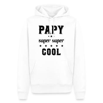 Papy super cool Cadeau drôle de grand-père - Sweat à capuche Premium bio Homme - blanc - Devant - Nico (187cm)
