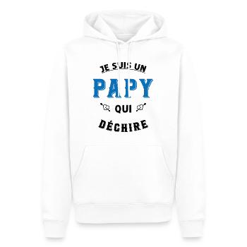 Je suis un papy qui déchire - Sweat à capuche Premium bio Homme - blanc - Devant - Nico (187cm)