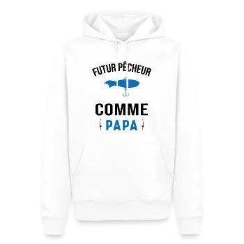 Futur pêcheur comme papa humour cadeau pêcheur - Sweat à capuche Premium bio Homme - blanc - Devant - Nico (187cm)