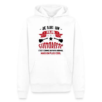 Papa Guitariste Idée Originale Fêtes des Pères - Sweat à capuche Premium bio Homme - blanc - Devant - Nico (187cm)
