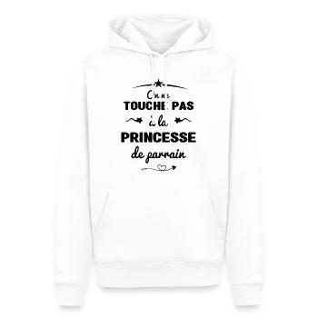 On ne touche pas à la princesse de parrain - Sweat à capuche Premium bio Homme - blanc - Devant - Nico (187cm)