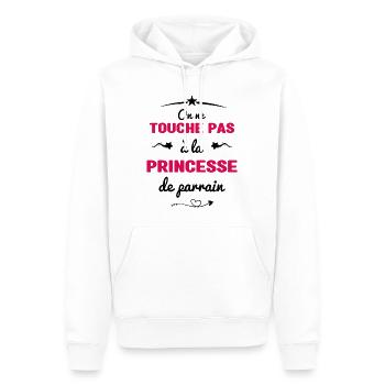 On ne touche pas à la princesse de parrain - Sweat à capuche Premium bio Homme - blanc - Devant - Nico (187cm)