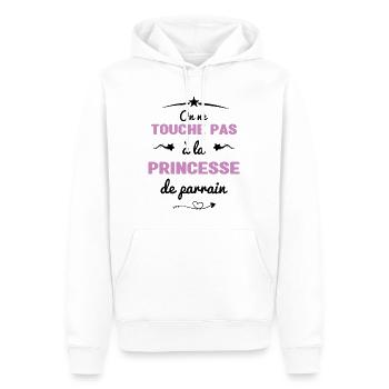On ne touche pas à la princesse de parrain - Sweat à capuche Premium bio Homme - blanc - Devant - Nico (187cm)