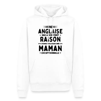Une anglaise donne toujours maman exceptionnelle - Sweat à capuche Premium bio Homme - blanc - Devant - Nico (187cm)