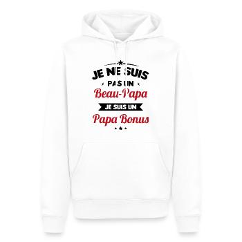 Je ne suis pas un beau-papa je suis un papa bonus - Sweat à capuche Premium bio Homme - blanc - Devant - Nico (187cm)