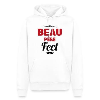beau-pèrefect cadeau beau-papa anniversaire humour - Sweat à capuche Premium bio Homme - blanc - Devant - Nico (187cm)
