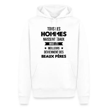 les meilleurs deviennent des beaux pères Cadeau - Sweat à capuche Premium bio Homme - blanc - Devant - Nico (187cm)