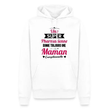 Pharmacienne Future Maman fête des mères - Sweat à capuche Premium bio Homme - blanc - Devant - Nico (187cm)