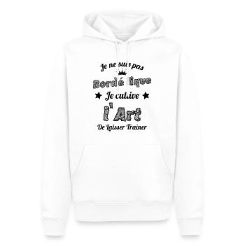 Pas Bordélique l'art De Laisser Traîner Humour - Sweat à capuche Premium bio Homme - blanc - Devant - Nico (187cm)