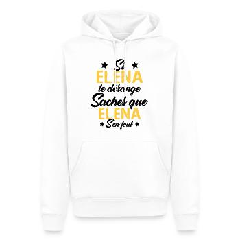 Si Elena te dérange saches que Elena s en fout - Sweat à capuche Premium bio Homme - blanc - Devant - Nico (187cm)