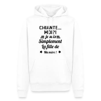 Chiante moi je suis simplement la fille de ma mère - Sweat à capuche Premium bio Homme - blanc - Devant - Nico (187cm)