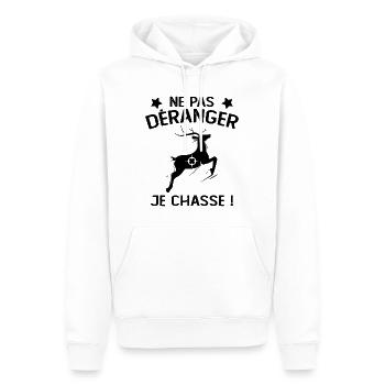 Ne Pas déranger Je Chasse ! - Sweat à capuche Premium bio Homme - blanc - Devant - Nico (187cm)