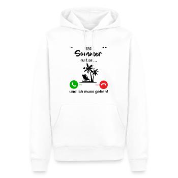 sommer ruft an... und ich muss gehen! - Männer Premium Bio Hoodie - Weiß - Vorne - Nico (187cm)