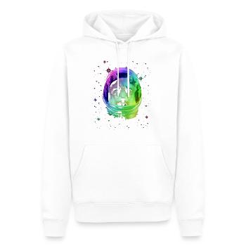 espace Fox - Sweat à capuche Premium bio Homme - blanc - Devant - Nico (187cm)