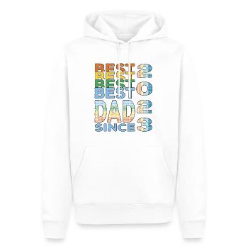 Bester Papa der Welt seit 2023 Vatertag Geburtstag - Männer Premium Bio Hoodie - Weiß - Vorne - Nico (187cm)