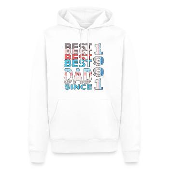 Meilleur papa du monde depuis 1991 Fête des Pères - Sweat à capuche Premium bio Homme - blanc - Devant - Nico (187cm)