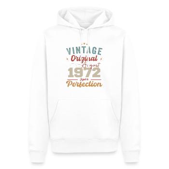 August 1972 Vintage Vintage Birthday Retro - Men’s Premium Organic Hoodie - white - Front - Nico (187cm)