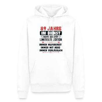 89 Jahre im Dienst 89 Jähriges Dienstjubiläum - Männer Premium Bio Hoodie - Weiß - Vorne - Nico (187cm)