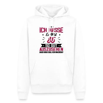 Ich hasse es mit 85 Geburtstag Gut Aussehen - Männer Premium Bio Hoodie - Weiß - Vorne - Nico (187cm)