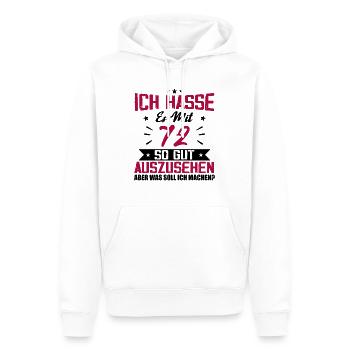 Ich hasse es mit 72 Geburtstag Gut Aussehen - Männer Premium Bio Hoodie - Weiß - Vorne - Nico (187cm)