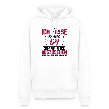 Ich hasse es mit 54 Geburtstag Gut Aussehen - Männer Premium Bio Hoodie - Weiß - Vorne - Nico (187cm)
