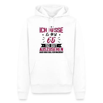 Ich hasse es mit 65 Geburtstag Gut Aussehen - Männer Premium Bio Hoodie - Weiß - Vorne - Nico (187cm)