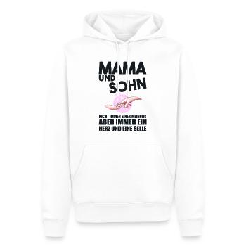 Mama Und Sohn - Männer Premium Bio Hoodie - Weiß - Vorne - Nico (187cm)