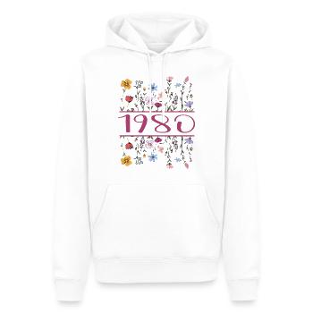 1980 Legendär Seit 1980 Geburtstag 1980 Frauen - Männer Premium Bio Hoodie - Weiß - Vorne - Nico (187cm)