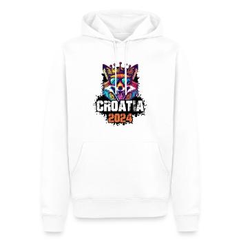 Croatia 2024 Urlaub Fuchs - Männer Premium Bio Hoodie - Weiß - Vorne - Nico (187cm)