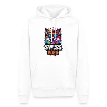 Schweiz 2024 Urlaub Fuchs Swiss - Männer Premium Bio Hoodie - Weiß - Vorne - Nico (187cm)