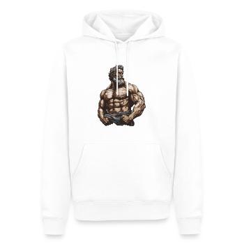 Bodybuilders Muscles Bodybuilding - Men’s Premium Organic Hoodie - white - Front - Nico (187cm)