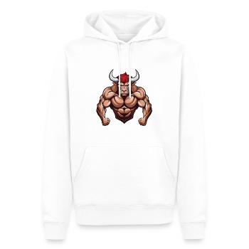 Taureau Taureau Muscles Musculation - Sweat à capuche Premium bio Homme - blanc - Devant - Nico (187cm)