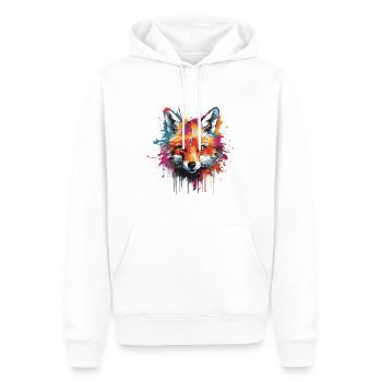 Fuchs Kopf Porträt Pop Art - Männer Premium Bio Hoodie - Weiß - Vorne - Nico (187cm)