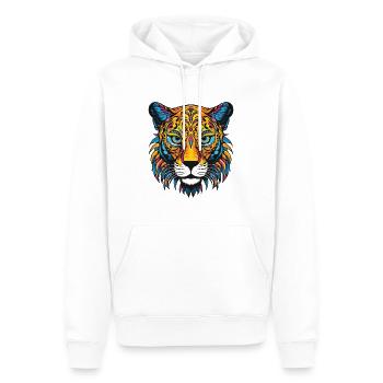 Portrait de guépard - Sweat à capuche Premium bio Homme - blanc - Devant - Nico (187cm)