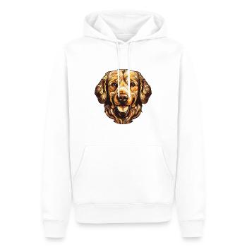 Portrait de chien Golden Retriever - Sweat à capuche Premium bio Homme - blanc - Devant - Nico (187cm)