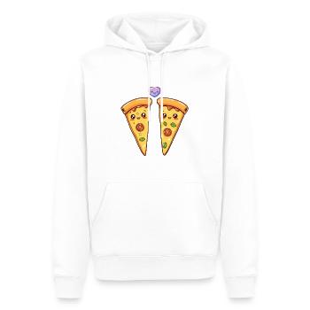 Pizza Paar Liebe Herz Comic - Männer Premium Bio Hoodie - Weiß - Vorne - Nico (187cm)